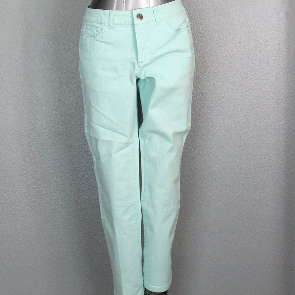 Christopher & Banks Signature Slimming Pants Mint Green Size 4